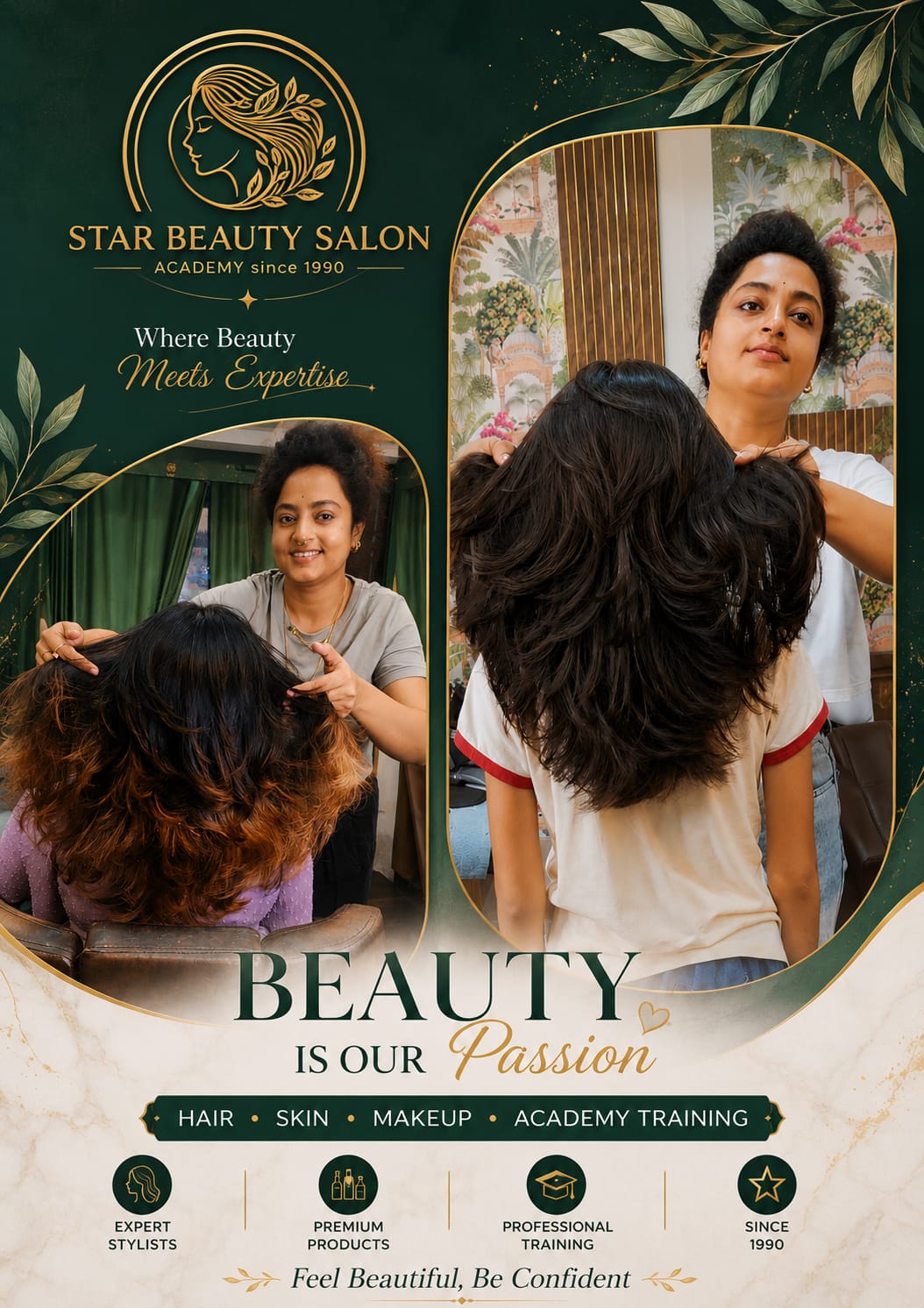 Official brand poster for Star Beauty Salon & Academy - Best Ladies Parlour near Kamdhenu Sweets & Behala Bazar Metro Kolkata